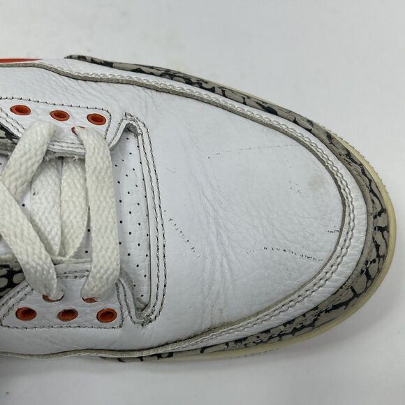 Nike Air Jordan 3 Retro Knicks Men's Size 10.5 136064-148 Sneaker White Orange - Picture 12 of 16